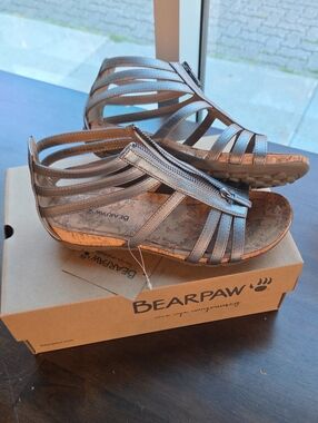 BearPaw Size 9 Women's Charcoal Strappy Sandals NEW